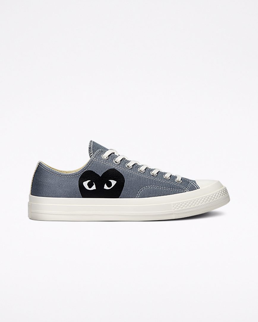 Zapatillas Bajas Converse x Comme des Garçons PLAY Chuck 70 Mujer Gris Negras | PE 28L5W7